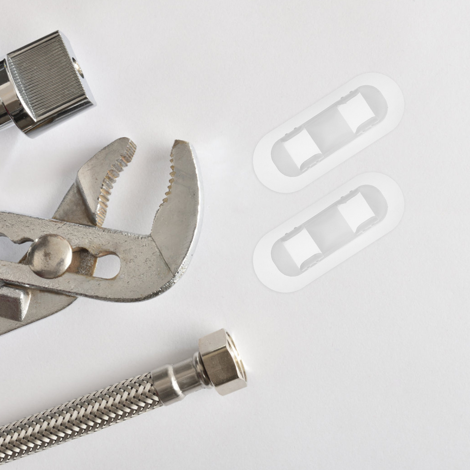 Drain Pipe Clip - 20Pcs Self-Adhesive Pipe Hangers Clamps Non-Punching
