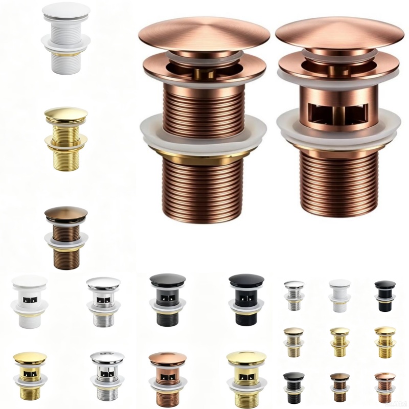 Overflow Pipe Clip - Bathroom Black Sink Stopper Washbasin Pop